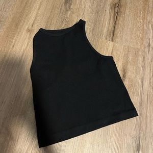 black aura halter neck tank top